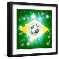 Brazil Soccer Flag-Krisdog-Framed Art Print