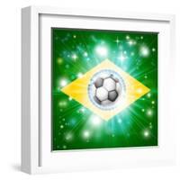 Brazil Soccer Flag-Krisdog-Framed Art Print