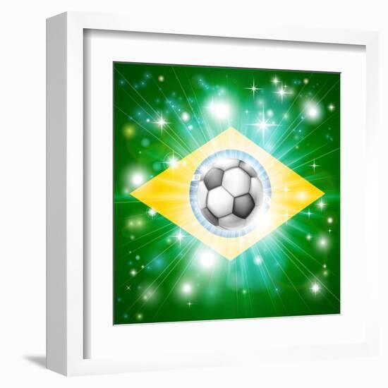 Brazil Soccer Flag-Krisdog-Framed Art Print