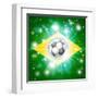 Brazil Soccer Flag-Krisdog-Framed Art Print