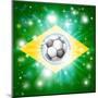 Brazil Soccer Flag-Krisdog-Mounted Art Print