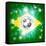 Brazil Soccer Flag-Krisdog-Framed Stretched Canvas