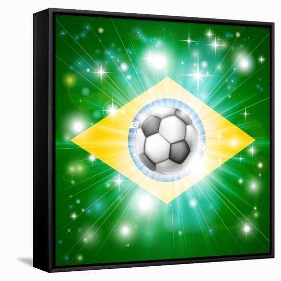 Brazil Soccer Flag-Krisdog-Framed Stretched Canvas