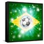 Brazil Soccer Flag-Krisdog-Framed Stretched Canvas