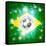 Brazil Soccer Flag-Krisdog-Framed Stretched Canvas
