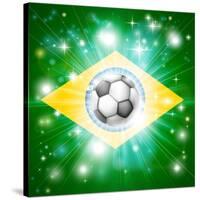 Brazil Soccer Flag-Krisdog-Stretched Canvas