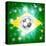 Brazil Soccer Flag-Krisdog-Stretched Canvas