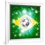 Brazil Soccer Flag-Krisdog-Framed Art Print