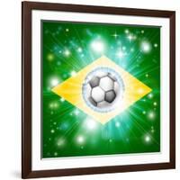 Brazil Soccer Flag-Krisdog-Framed Art Print