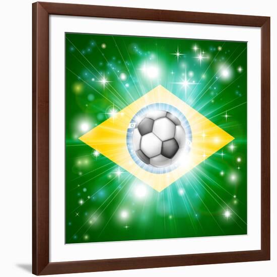 Brazil Soccer Flag-Krisdog-Framed Art Print