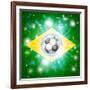 Brazil Soccer Flag-Krisdog-Framed Art Print