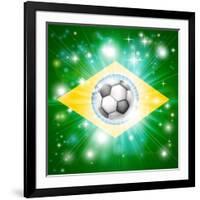 Brazil Soccer Flag-Krisdog-Framed Art Print