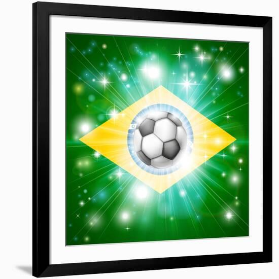 Brazil Soccer Flag-Krisdog-Framed Art Print