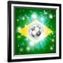 Brazil Soccer Flag-Krisdog-Framed Art Print