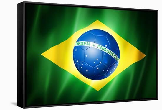 Brazil Soccer World Cup 2014 Flag-daboost-Framed Stretched Canvas