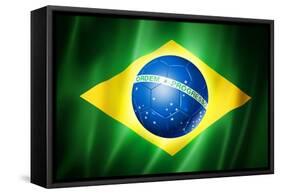 Brazil Soccer World Cup 2014 Flag-daboost-Framed Stretched Canvas