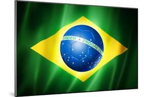 Brazil Soccer World Cup 2014 Flag-daboost-Mounted Art Print