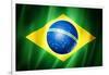 Brazil Soccer World Cup 2014 Flag-daboost-Framed Art Print