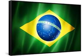 Brazil Soccer World Cup 2014 Flag-daboost-Framed Stretched Canvas