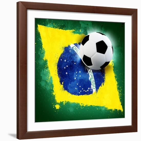 Brazil Soccer-jordygraph-Framed Art Print