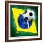 Brazil Soccer-jordygraph-Framed Art Print