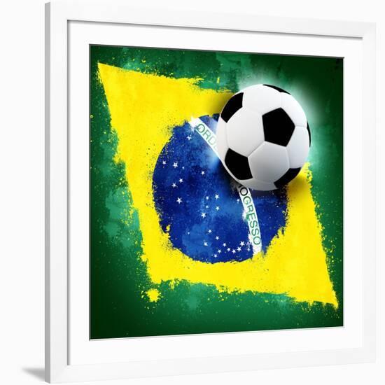 Brazil Soccer-jordygraph-Framed Art Print