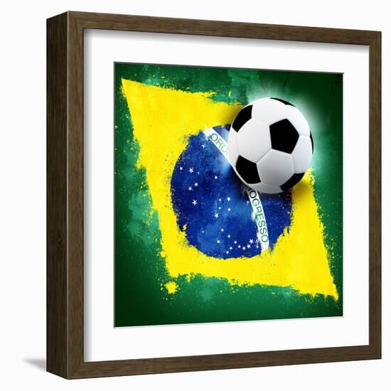 Brazil Soccer-jordygraph-Framed Art Print