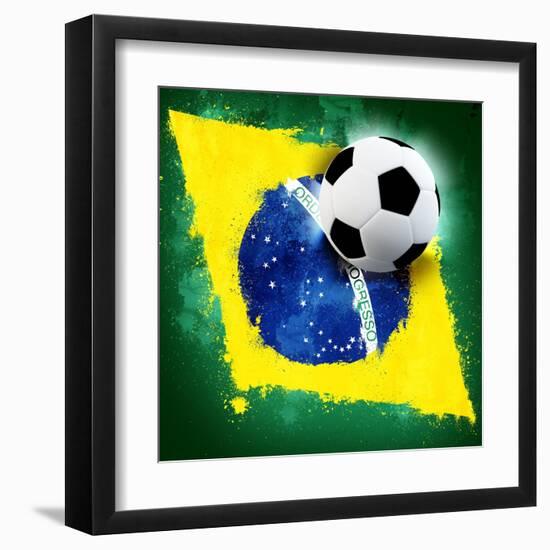 Brazil Soccer-jordygraph-Framed Art Print