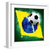 Brazil Soccer-jordygraph-Framed Art Print