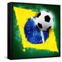 Brazil Soccer-jordygraph-Framed Stretched Canvas