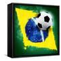 Brazil Soccer-jordygraph-Framed Stretched Canvas