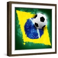 Brazil Soccer-jordygraph-Framed Art Print