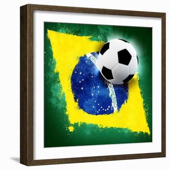 Brazil Soccer-jordygraph-Framed Art Print