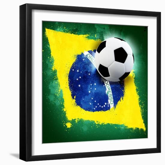 Brazil Soccer-jordygraph-Framed Art Print