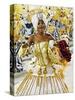 Brazil, State of Rio de Janeiro, City of Rio de Janeiro, Samba Dancer in the Carnival Parade at The-Karol Kozlowski-Stretched Canvas