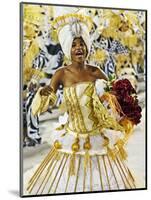 Brazil, State of Rio de Janeiro, City of Rio de Janeiro, Samba Dancer in the Carnival Parade at The-Karol Kozlowski-Mounted Photographic Print