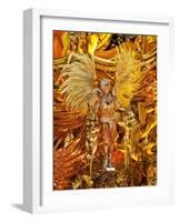 Brazil, State of Rio de Janeiro, City of Rio de Janeiro, Samba Dancer in the Carnival Parade at The-Karol Kozlowski-Framed Photographic Print