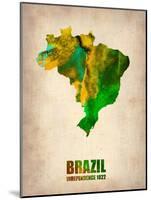 Brazil Watercolor Map-NaxArt-Mounted Art Print