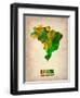 Brazil Watercolor Map-NaxArt-Framed Art Print