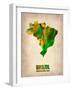 Brazil Watercolor Map-NaxArt-Framed Art Print