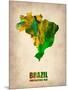 Brazil Watercolor Map-NaxArt-Mounted Art Print