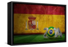 Brazil World Cup 2014 against Spain Flag in Grunge Effect-Wavebreak Media Ltd-Framed Stretched Canvas