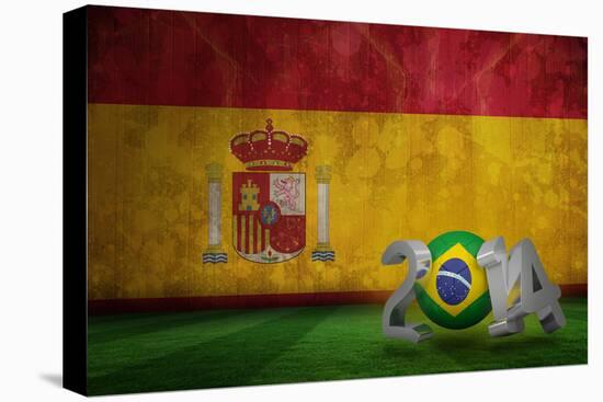 Brazil World Cup 2014 against Spain Flag in Grunge Effect-Wavebreak Media Ltd-Stretched Canvas
