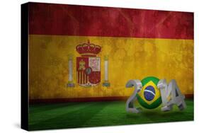 Brazil World Cup 2014 against Spain Flag in Grunge Effect-Wavebreak Media Ltd-Stretched Canvas
