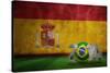 Brazil World Cup 2014 against Spain Flag in Grunge Effect-Wavebreak Media Ltd-Stretched Canvas