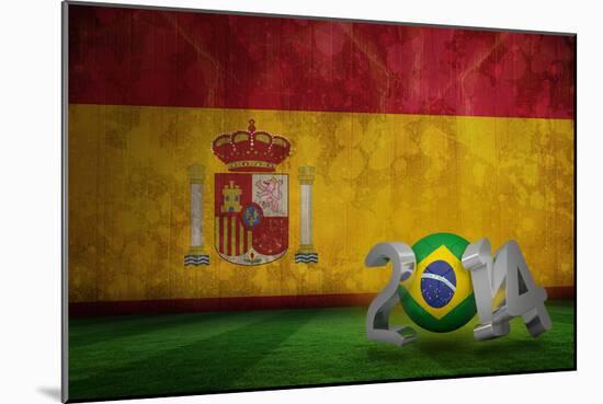 Brazil World Cup 2014 against Spain Flag in Grunge Effect-Wavebreak Media Ltd-Mounted Photographic Print