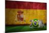 Brazil World Cup 2014 against Spain Flag in Grunge Effect-Wavebreak Media Ltd-Mounted Photographic Print