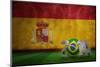 Brazil World Cup 2014 against Spain Flag in Grunge Effect-Wavebreak Media Ltd-Mounted Photographic Print