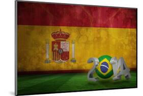 Brazil World Cup 2014 against Spain Flag in Grunge Effect-Wavebreak Media Ltd-Mounted Photographic Print