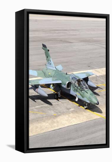 Brazilian Air Force A-1A (Amx) Aircraft Parked at Natal Air Force Base, Brazil-Stocktrek Images-Framed Stretched Canvas